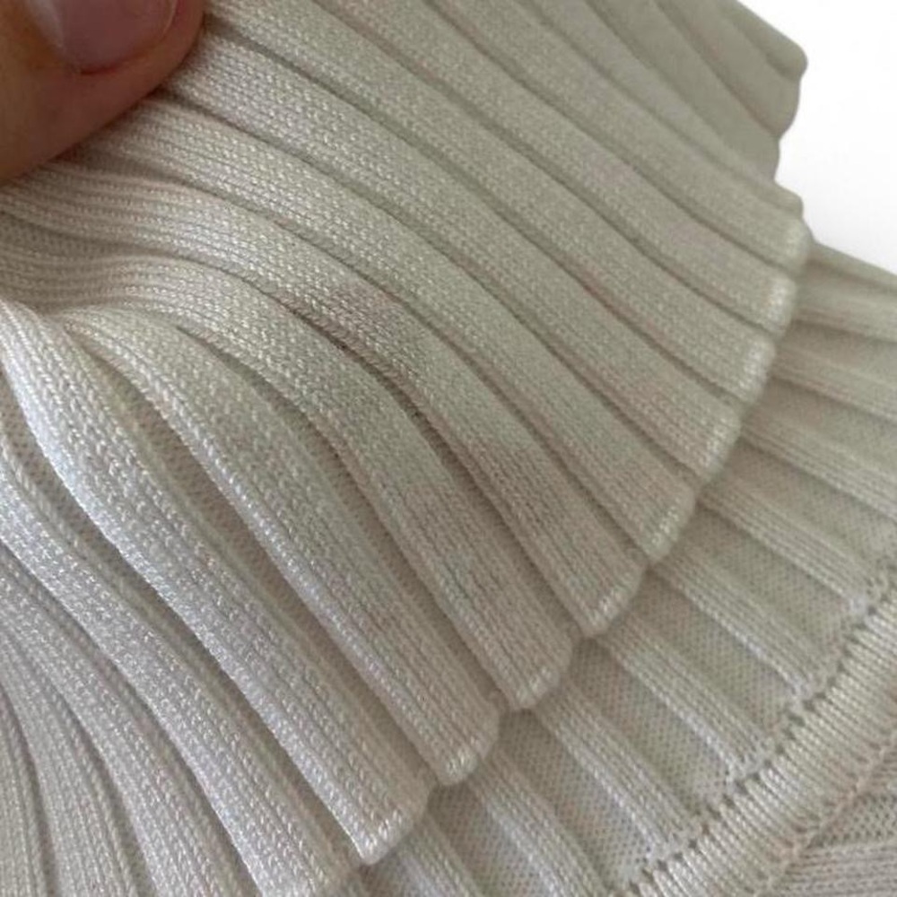 Pink Rose Ribbed White Turtleneck Sweater - Picture 6 of 8